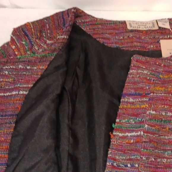Life Style women's jacket size 2X NWT tweed burgundy multicolored - Picture 5 of 5